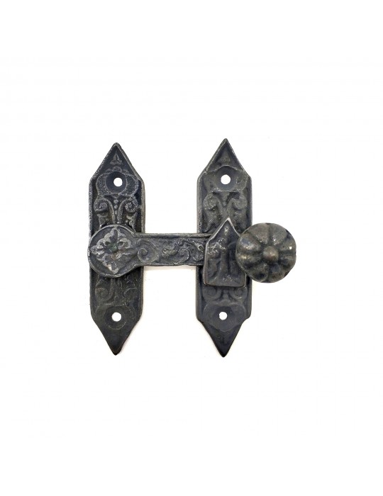 Antika Tarz Dekoratif Pirinç Kapı, Pencere Mandalı - 86x72 mm, Oksit