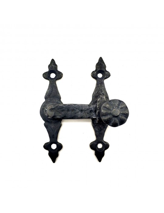 Antika Tarz Dekoratif Pirinç Kapı, Pencere Mandalı - 82x65 mm, Oksit