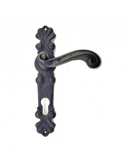 Antika Tarz Dekoratif Pirinç Okyanus Oda Kapı Kolu - 230x46 mm, Oksit