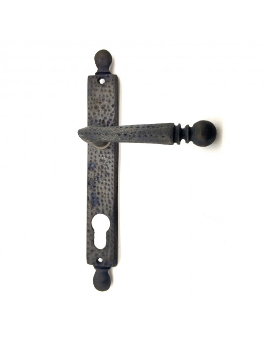 Antika Tarz Dekoratif Pirinç Misket Oda Kapı Kolu - 245x34 mm, Oksit