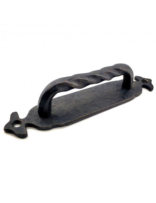 Antika Tarz Dekoratif Pirinç Burgulu Çekme Kol - 148x33 mm, Oksit