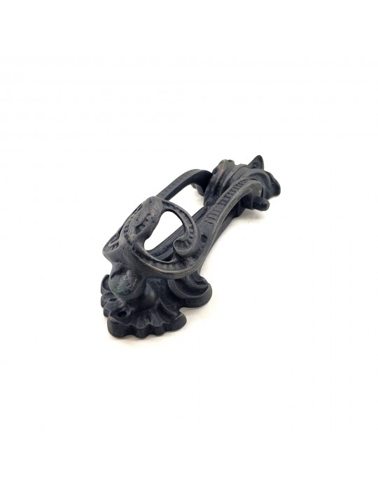 Antika Tarz Dekoratif Pirinç Doğa Kapı Tokmağı, Taktak - 205x73 mm, Oksit