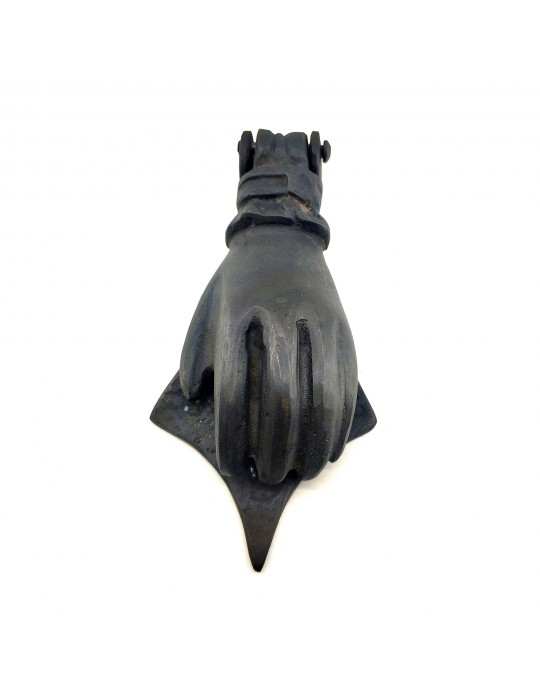 Antika Tarz Dekoratif Pirinç El Kapı Tokmağı, Taktak - 167x75 mm, Oksit