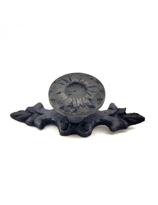 Antika Tarz Dekoratif Pirinç Çiçek Düğme - 20x53 mm, Oksit