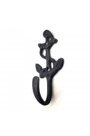 Antika Tarz Dekoratif Pirinç Halatlı, Çapa, Denizci, Gemici Askı - 95x42mm, Oksit