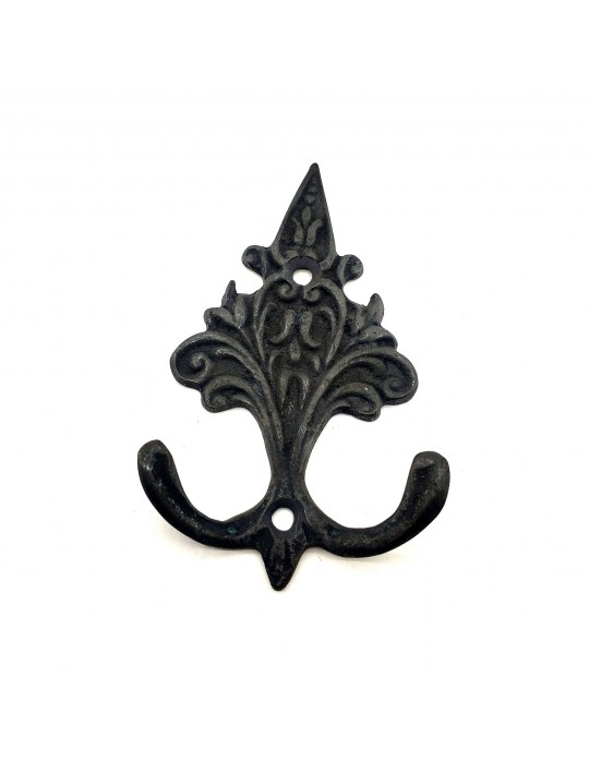 Antika Tarz Dekoratif Pirinç Çam Figürlü Askı - 98x57 mm, Oksit