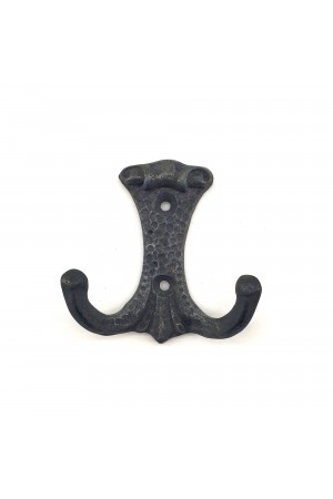 Antika Tarz Dekoratif Pirinç Anıt Çiftli Vestiyer Askı - 85x72 mm, Oksit