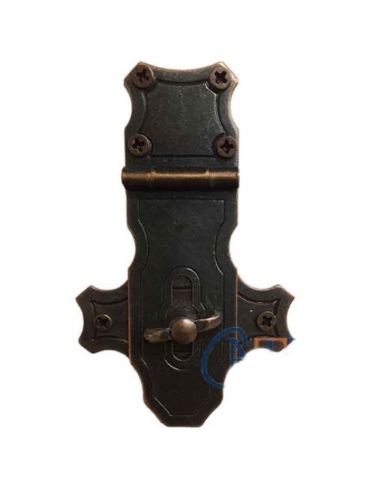 Dekoratif Anahtarlı Sandık Askısı - 40x65mm, Oksit, 100 Adet