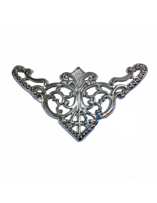 Dekoratif Köşe Süsü, Köşelik - Büyük, 31x55mm, Nikel, 1 Adet