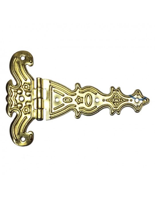 Dekoratif, Sac Tek Kuyruklu Menteşe - 69x102 mm, Büyük, Sarı, 1 Adet