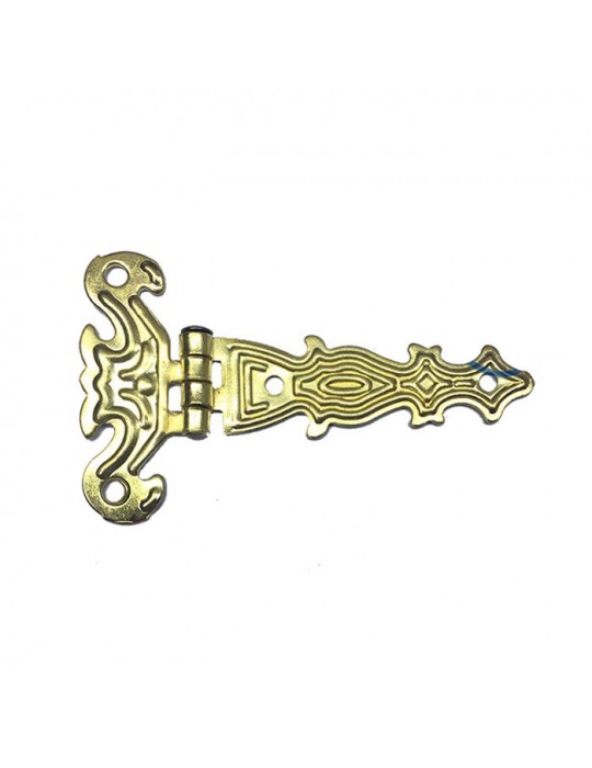 Dekoratif, Sac Tek Kuyruklu Menteşe - 40x68 mm, Küçük, Sarı, 1 Adet