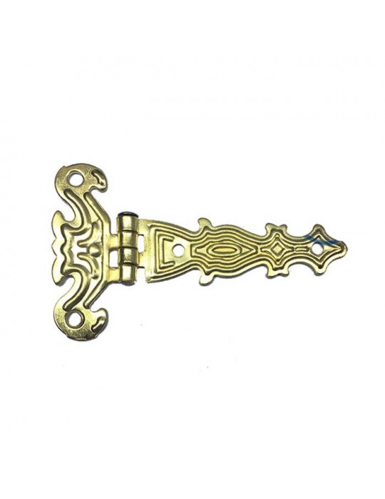 Dekoratif, Sac Tek Kuyruklu Menteşe - 40x68 mm, Küçük, Sarı, 100 Adet