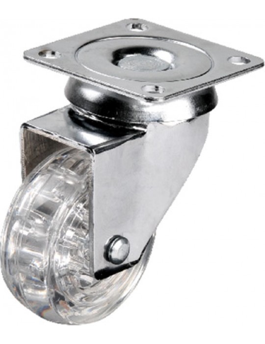 Hts 301 - 50x20 mm Şeffaf Makaralı Tablalı Teker