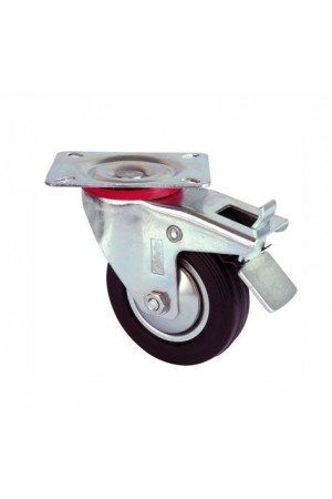 Servis Tekeri - Tablalı Frenli Siyah Döner - Çap 80 mm Servis Tekeri - Tablalı Frenli Siyah Döner - Çap 80 mm