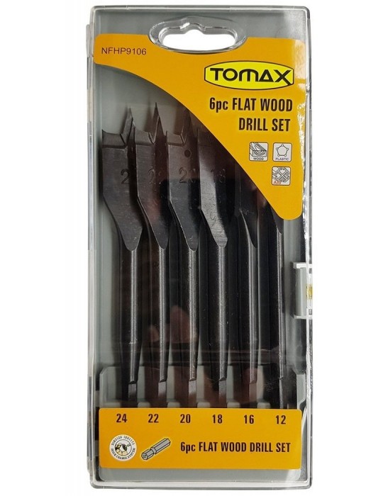 Yaprak Ahşap Matkap Ucu Takımı 12-24 mm - 6 Parçalı