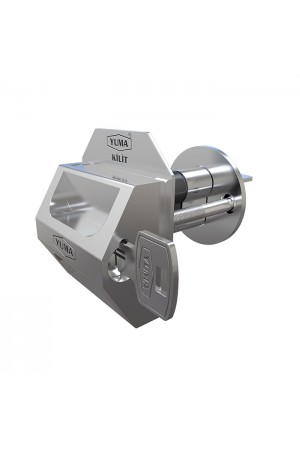 Kilitli Kapı Güvenlik Çelik Rozeti - Sağ