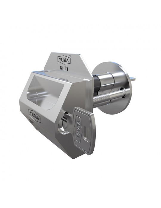 Kilitli Kapı Güvenlik Çelik Rozeti - Sağ