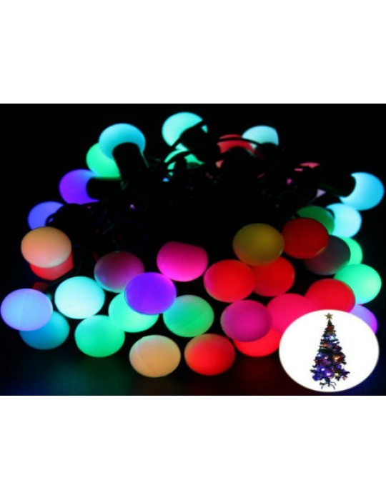 5 Metre 28 Led Fişli RGB Mini Top Led Siyah Kablo