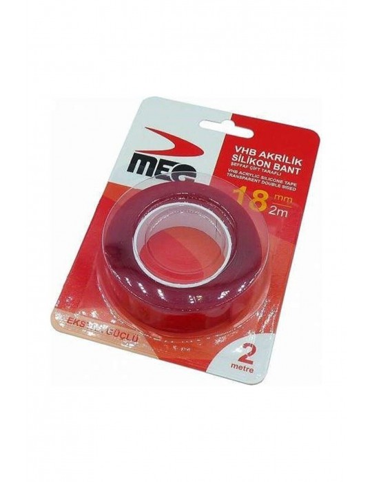 Meg Çift Taraflı Akrilik Silikonize Bant 18 mm x 2 metre