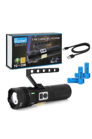 15.000 Lümen TG + COB LED Şarjlı El Feneri WT-703