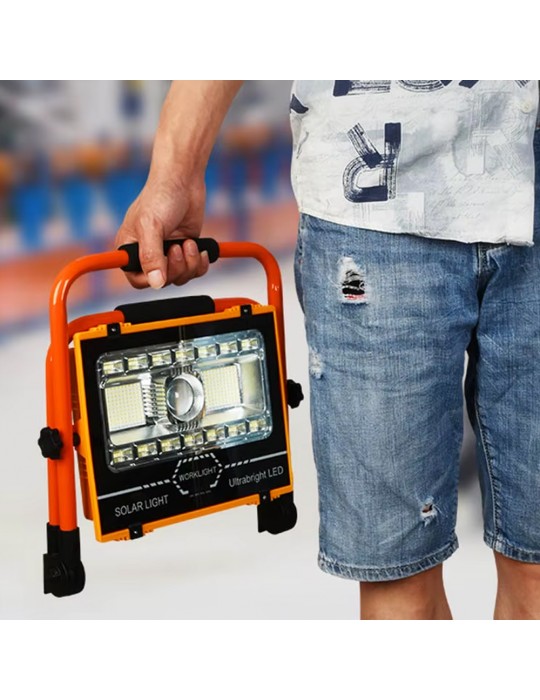 P70 LED Solar Panel Şarjlı Taşınabilir Projektör 176 SMD + Yan LED WT-734
