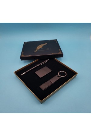 Siyah Anahtarlık Çakmak Ve Tükenmez Kalem