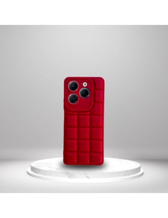 İnfinix Hot 40 Uyumlu Silikon Madlen Case KIRMIZI