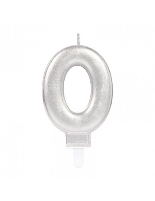 0 Rakam Mum Gümüş Renk