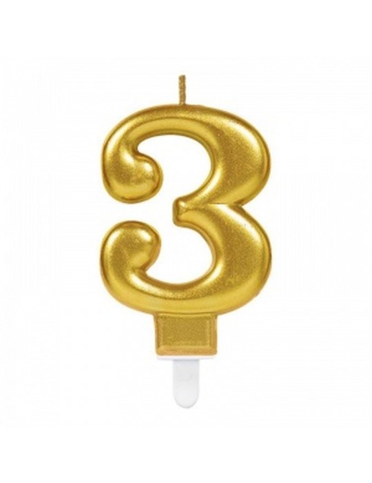 3 Rakam Mum Gold Renk