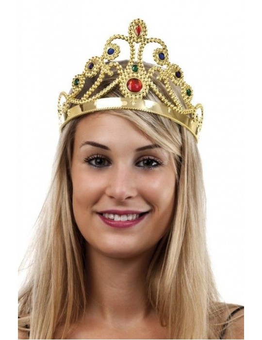 Altın Renk Plastik Prenses Tacı Kraliçe Tacı 60 cm