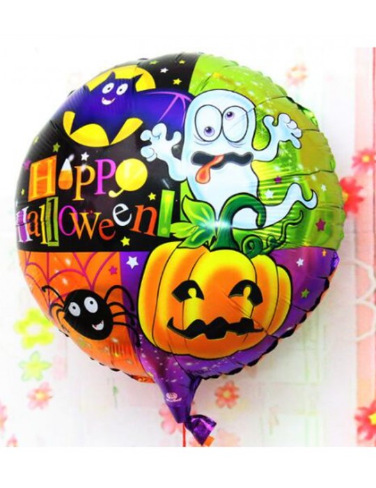 Halloween Örümcekli Kabaklı Folyo Balon 18 inç