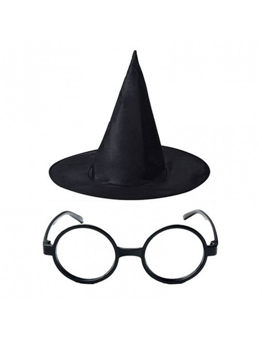 Harry Potter Büyücü Şapkası ve Harry Potter Büyücü Gözlüğü Siyah Renk