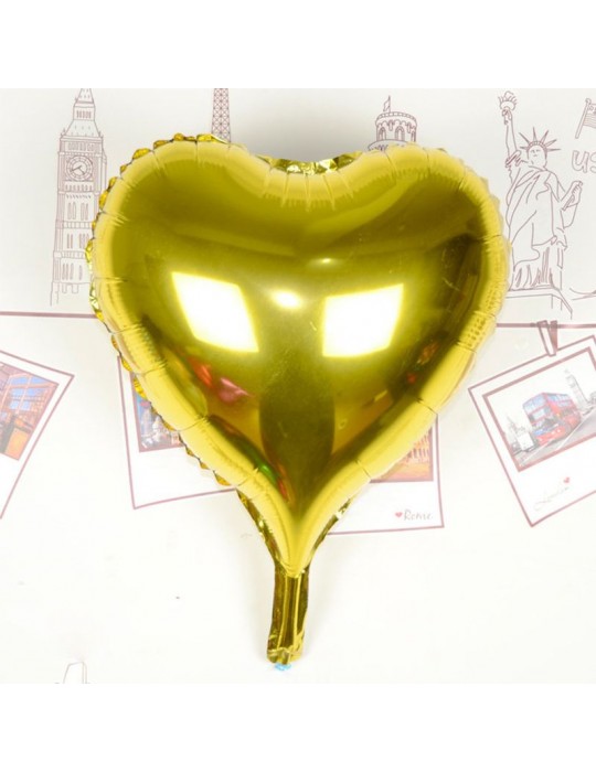 Kalp Uçan Balon Folyo Sarı 80 cm 32 inç