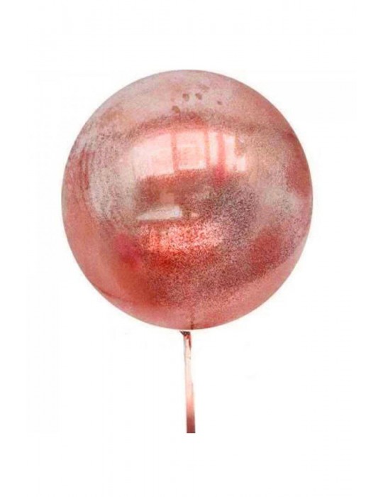 Kırmızı Simli Yuvarlak Şeffaf Balon 24 İnç