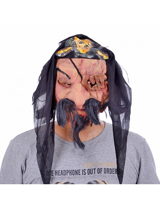 Lateks Saçlı Sakallı Korsan Maskesi