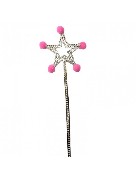 Pembe Ponponlu Yıldız Peri Asası 1 Adet