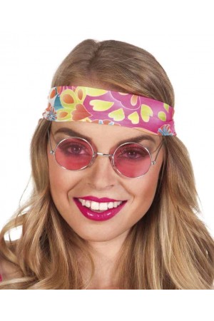 Yuvarlak Cam John Lennon Tarzı Hippi Gümüş Çerçeveli Pembe Gözlük