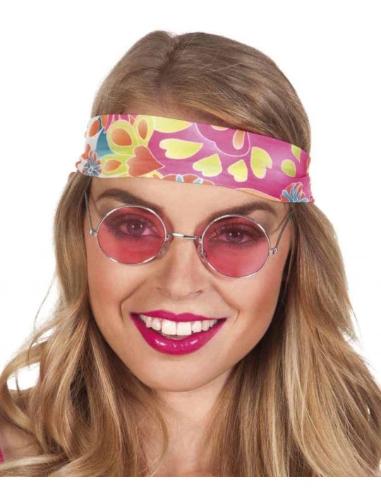 Yuvarlak Cam John Lennon Tarzı Hippi Gümüş Çerçeveli Pembe Gözlük