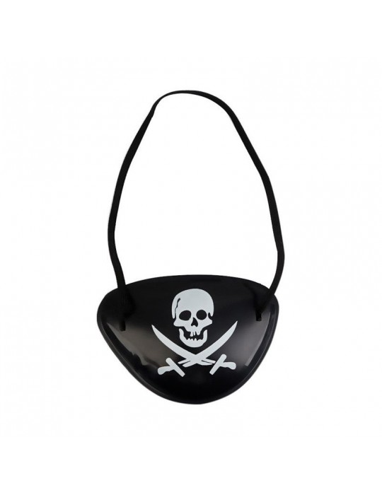 Siyah Renk Kuru Kafa Baskılı Plastik Korsan Göz Maskesi Korsan Göz Bandı