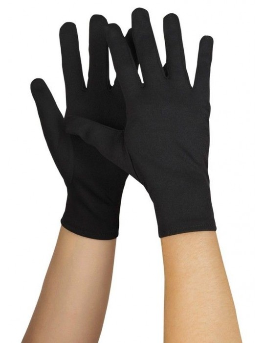 Siyah Renk Yetişkin Boy Likralı Gösteri Eldiveni