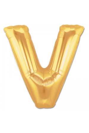 V Harf Folyo Balon Altın Renk 40 inç