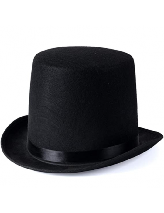 İkinci Kalite Yetişkinler İçin Siyah Renk Ringmaster Sihirbaz Şapkası Fötr Şapka 12 cm