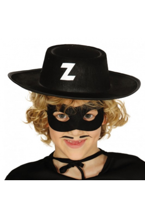 Z Logolu Zorro Şapkası ve Zorro Maskesi Çocuk Boy