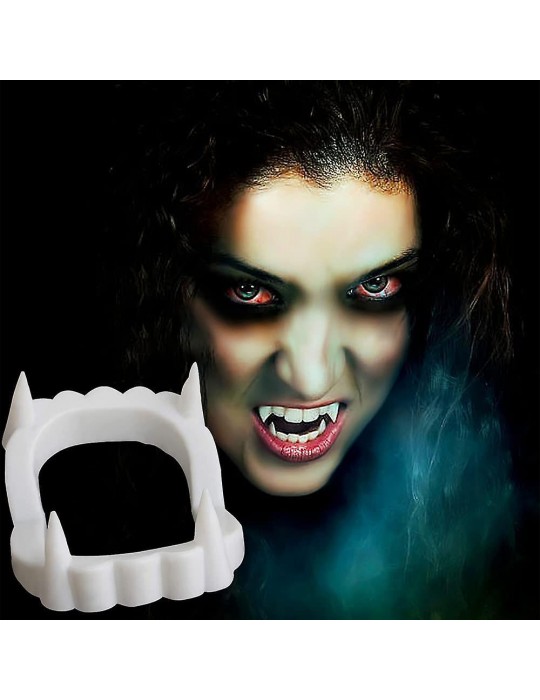 Beyaz Renk Çift Damak Takma Vampir Dişi