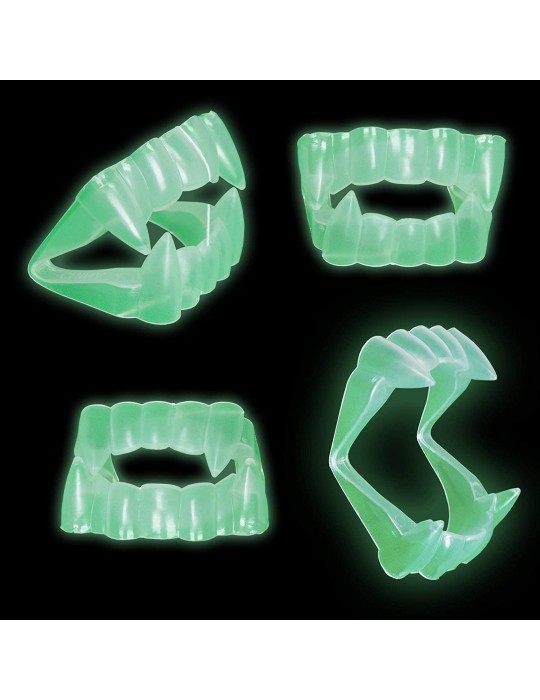 Karanlıkta Parlayan Fosforlu Çift Damak Takma Vampir Dişi