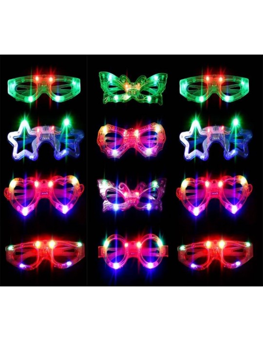 Led Işıklı Karışık 6 Model Yanar Söner Parti Gözlüğü 12 Adet
