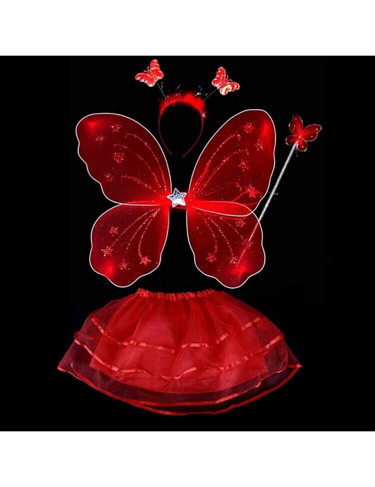 Kırmızı Kostümü - Kırmızı Kostüm Aksesuar Seti 4 Parça