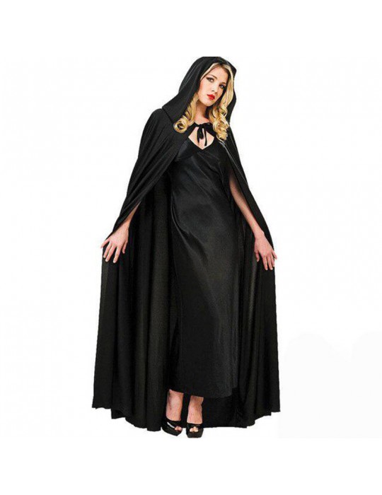 Siyah Renk Kapşonlu Pelerin 120 cm