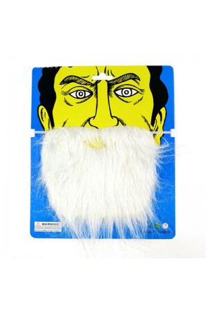 Beyaz Kırçıllı Arkadan Lastikli Beyaz Takma Sakal Yetişkin Çocuk Uyumlu