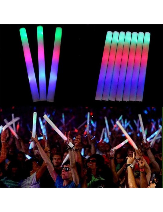 Led Işıklı Rengarenk Sünger Parti Çubuk Işıklı Kauçuk Sopa 46 cm